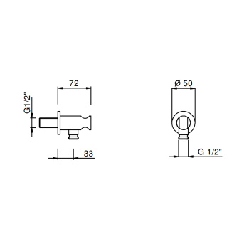 Шланговое подсоединение Fantini Nice Матовая натуральная сталь 91 93 9323