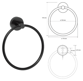 Полотенцедержатель Bemeta Dark 104104060
