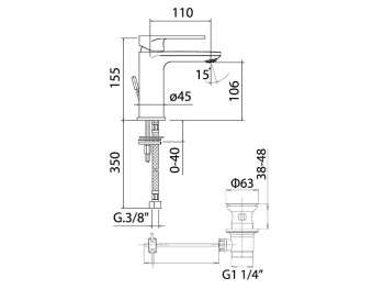 Смеситель для раковины Mamoli Sadler 46010000605K черный