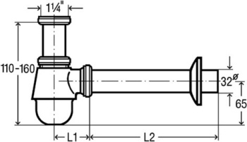 Сифон для биде Viega 114619 хром
