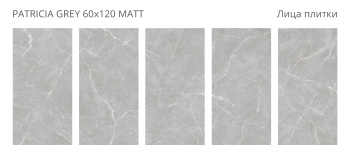 Плитка Staro Silk 60х120 Patricia Grey 60x120 Matt м2