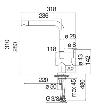Смеситель для кухни Nobili Live LV00113BM черный
