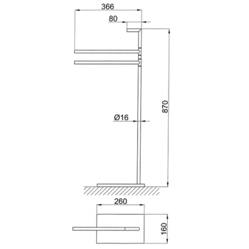 Напольная стойка с полотенцедержателями Fantini Young 366мм
, матовая натуральная сталь 96 93 7643