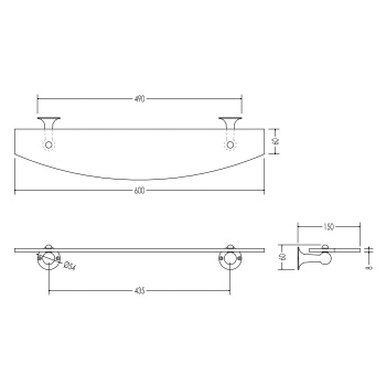 Полочка стеклянная Devon&Devon New York никель блестящий NY110NKS