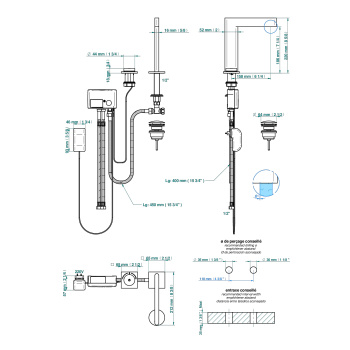 Смеситель для раковины электронный THG Icon-x Carbone Gold A Manettes U7T-A02-170V хром