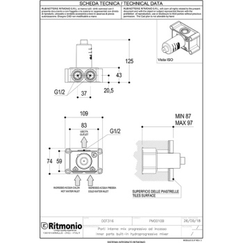 Внутренняя часть Ritmonio Built-in kit DOT316 на 1 источник PM0010B