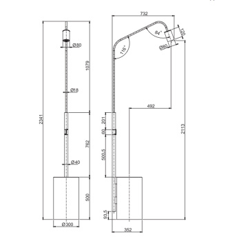 Душевая колонна freestanding MARMOREA Fima Carlo Frattini Outdoor нержавеющая сталь/Marquina F5971RNINOX