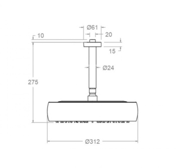 Верхний душ Ramonsoler Hydrotherapy потолочный круглый BV02RMVOL