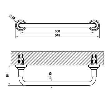 Полотенцедержатель Gessi Venti20 65497.720 Nickel PVD