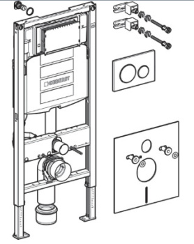 Система инсталляции Geberit Duofix 111.301.KJ.5 с панелью смыва Sigma 12 для унитаза