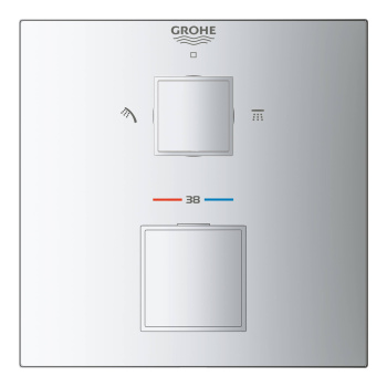 Термостат для душа с переключателем на 2 положения, GROHE Grohtherm Cube, хром, 24154000