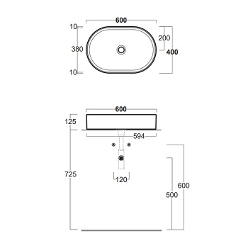 Раковина накладная Simas Folio FO 02 bia 60 см белый
