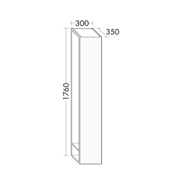 Burgbad Sys30 Шкаф 30х35х176см., подвесной, SX, 1 дверка зеркальная, цвет: белый глянцевый SPDI030L461