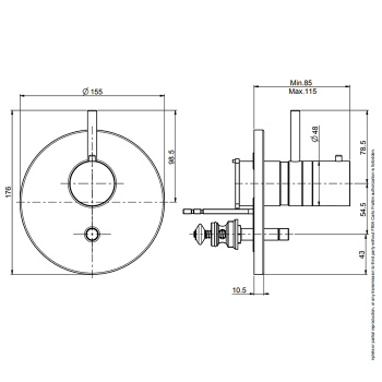 Смеситель для душа Fima Carlo Frattini Wellness Fimatherm встраиваемый, на 2 источника с переключателем, без внутр. части, чёрный матовый F4039X2NS
