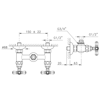 Смеситель для душа без гибкого шланга и лейки Nicolazzi Teide хром 1925CR05
