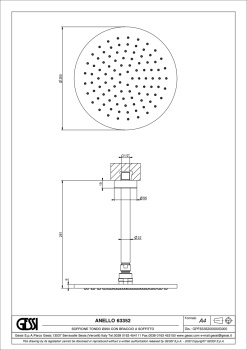 Верхний душ Gessi Anello 63352.030 Copper PVD