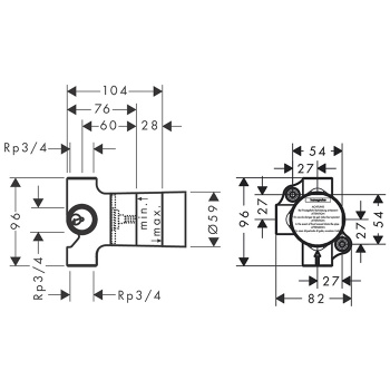 Axor Скрытая часть для запорного/переключающего вентиля Trio 16982180