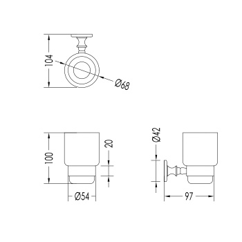Стакан подвесной Devon&Devon First Class никель блестящий DD33070NK