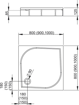 Душевой поддон Radaway Paros 800 MBC8080-03-1