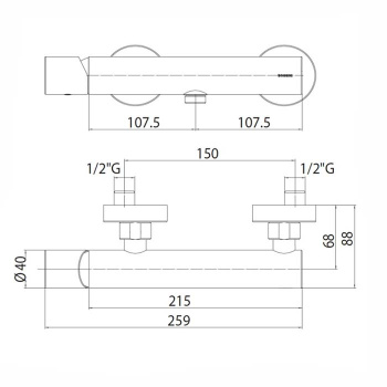 Bossini Oki Смеситель для душа, наружный с выходом на 1/2”, цвет: никель шлифованный Z005130.0