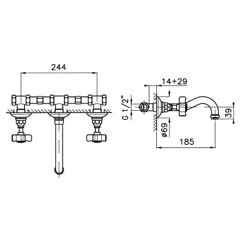 Смеситель для раковины Nicolazzi  со стены 1477BZ78