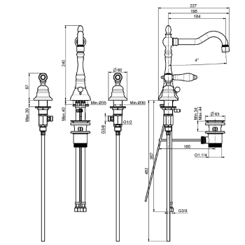 Смеситель для раковины Fima Carlo Frattini Herend F5401BR бронза