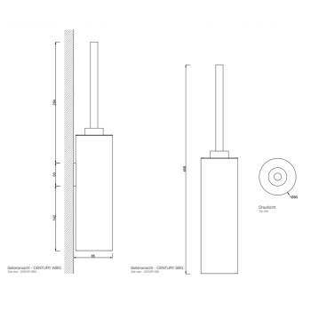 Туалетный ершик Decor Walther Century SBG напольный, золото матовое 585682