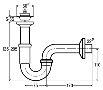 Cифон Viega 111298 хром