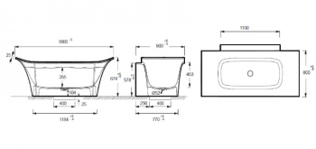 Ванна из искусственного камня Jacob Delafon Grands Boulevards 180x90 E6D158-0