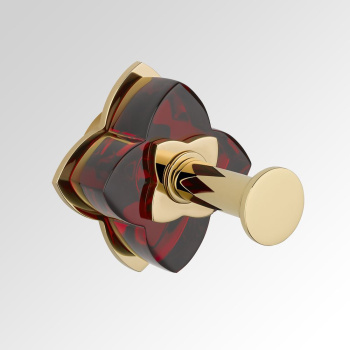 Крючок одинарный THG Petale De Cristal Rouge U6C-F01-517 полированное золото