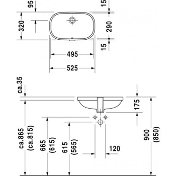 Раковина Duravit D-Code 338490000