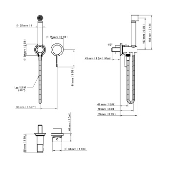 Гигиенический душ THG Hamptons G4R-A02-5840/MB хром