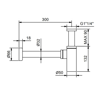 Сифон бутылочный для раковины Fantini Nostromo Matt British Gold PVD 91 P6 9234