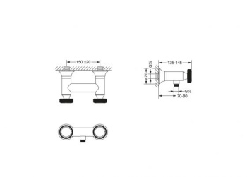 Смеситель для душа Jorger Valencia 638.20.200.000-12 хром/черный хрусталь