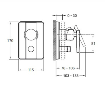 Смеситель для ванны Jacob Delafon Margaux E98725-CP внешняя часть