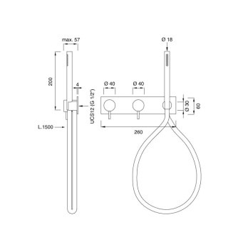 Смеситель для ванны CЕА Design Milo360 MIL 85 W L сталь