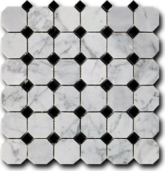 Мозаика Art Natura Octagon Pattern MM Octagon-Bianco+Nero 30.5x30.5