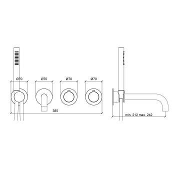 Внешняя часть для круглой внеш части. Almar, black absolute brushed pvd E180135.AB