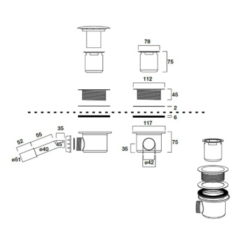 Сифон для поддона Kerasan Retro золото диаметр 90 905691