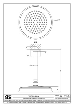 Верхний душ Gessi Venti20 65152.720 Nickel PVD