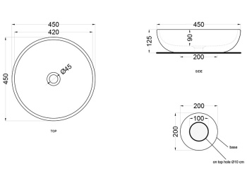 Раковина накладная Cielo Shui SHBA45 CO 45 см красный