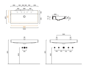 Раковина 100×47 Catalano Green Bianco lucido 0421000001