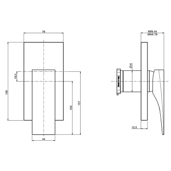 Смеситель для душа Fima Carlo Frattini Zeta встраиваемый, чёрный матовый F3969E1NS