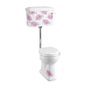 Напольный унитаз Burlington Bespoke/floral P2 BOTA розовый
