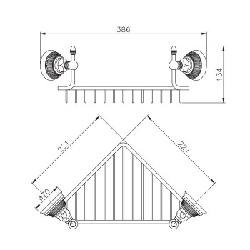 Полочка-решетка подвесная Nicolazzi Impero золото 1495GO36