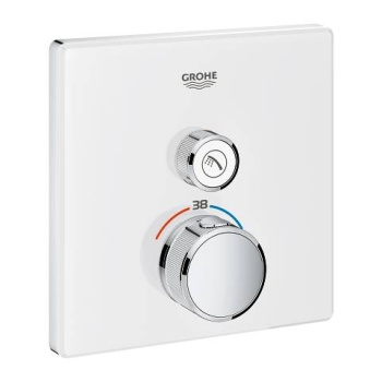 Внешняя часть термостатического смесителя на 1 выход GROHE Grohtherm SmartControl, белая луна 29153L