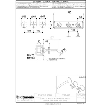 Смеситель для раковины Ritmonio Diametro35 Cross PR53AK202CRL хром