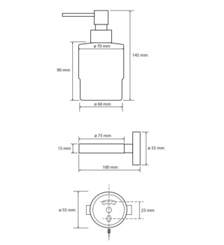 Дозатор для жидкого мыла Bemeta Dark 104109100 черный матовый