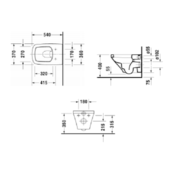 Унитаз подвесной Duravit DuraStyle 45520900A1 (255209+006379)
