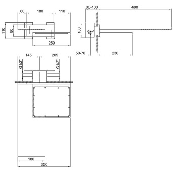 Двойной верхний душ Fantini Milano хром 86 02 8035B